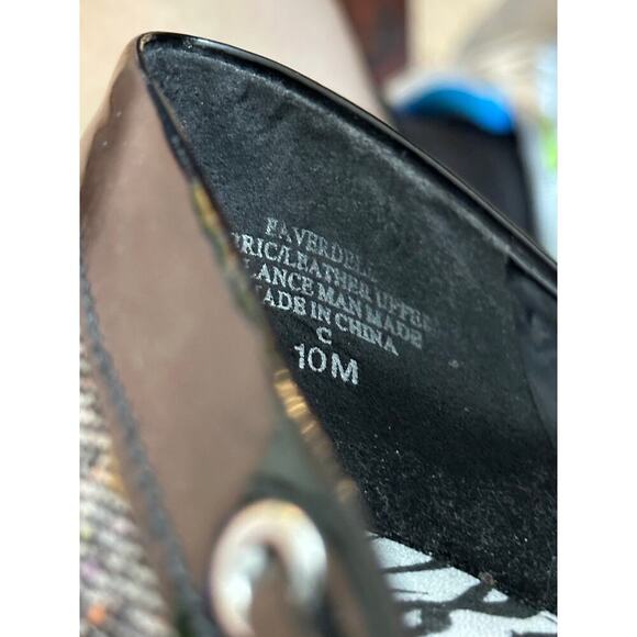 Vintage Enzo Angiolini Women tweed Fringe Leather High Pump Heels Size 10 - Picture 9 of 11